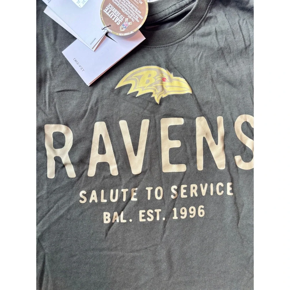 Nike Baltimore Ravens Salute to Service Dri-FIT Shirt Mens Medium Olive Green